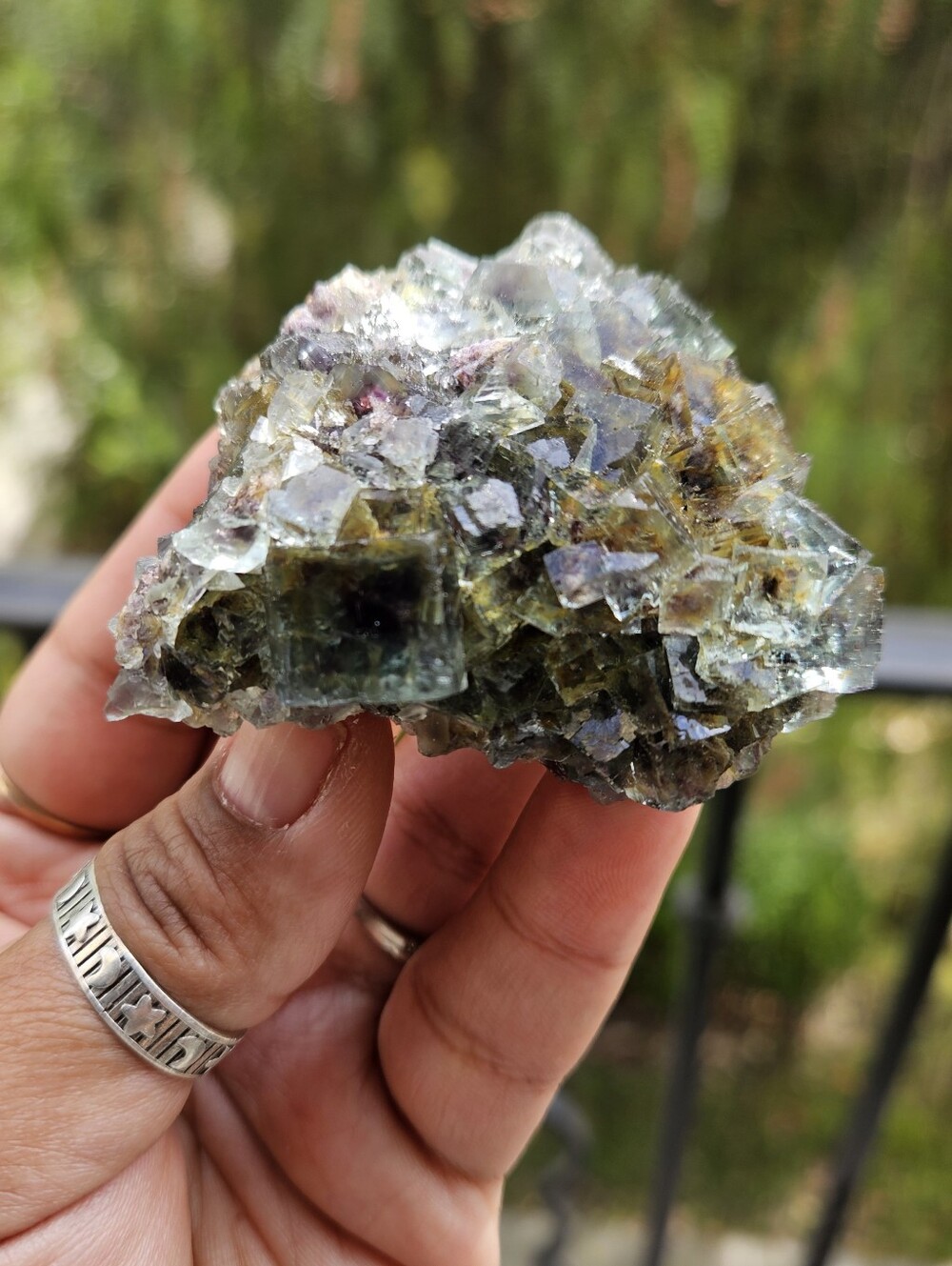 Teal, Yellow And Purple Okorusu Fluorite